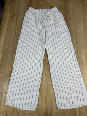 Sienna Sky Striped Linen-Blend Relaxed Drawstring Pant